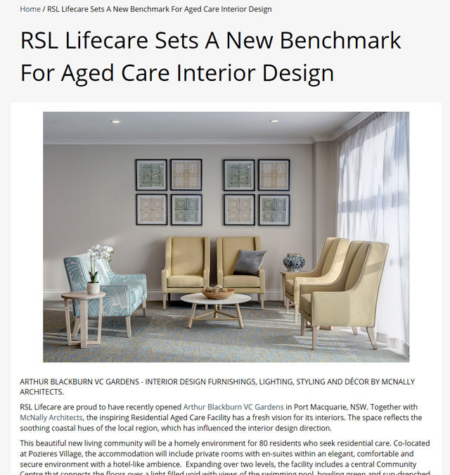 RSL Lifecare Sets A New Benchmark For Aged Care Interior Design